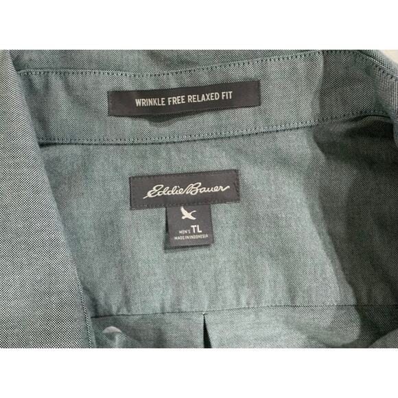 Eddie Bauer Mens Button Up Shirts Lot of 2 Size TL Tall Large Green 100% Cotton - Picture 4 of 12